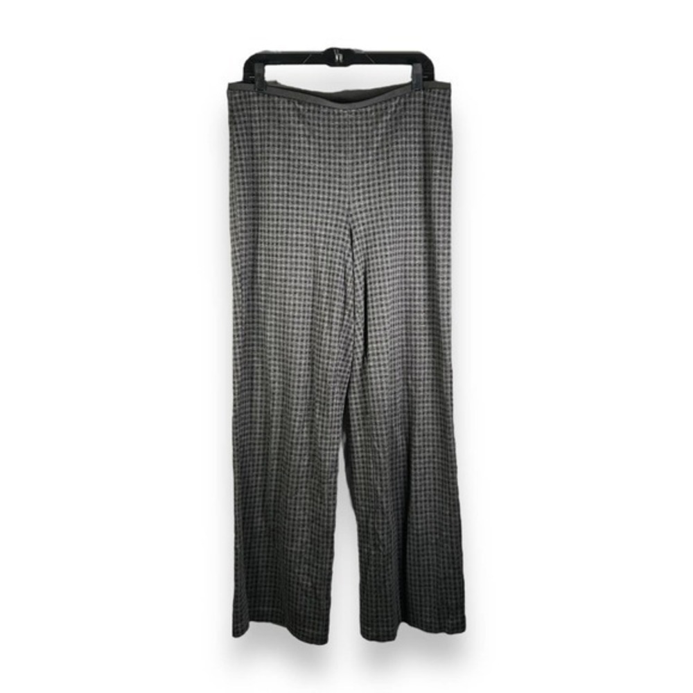 J. Jill Gray Ponte Full Leg Gingham Print Pants Size Medium - "Veronica"